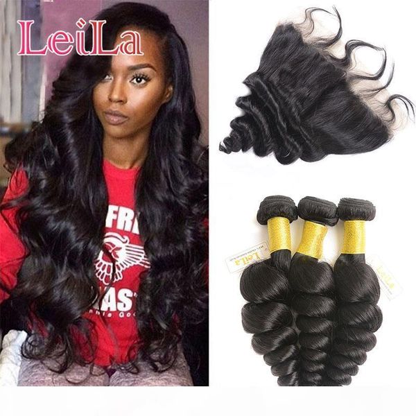 human virgin hair peruvian loose wave 3 bundles with lace frontal 13 x 4 closure 4 pieces lot hair wefts with frontal, Black;brown
human virgin hair peruvian loose wave 3 bundles with lace frontal 13 x 4 closure 4 pieces lot hair wefts with frontal, Black;brown