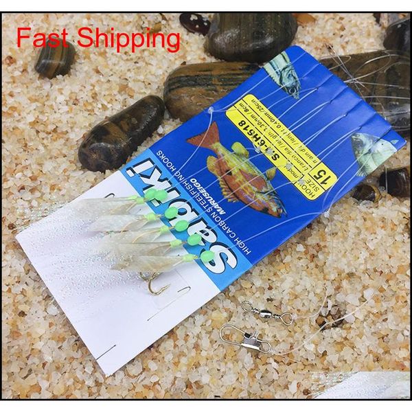 6pcs/bag high carbon steel hook true skin feather fishhooks fishing wire bass sea carp luminous fishing string h qylnvl yhshop2010
6pcs/bag high carbon steel hook true skin feather fishhooks fishing wire bass sea carp luminous fishing string h qylnvl yhshop2010