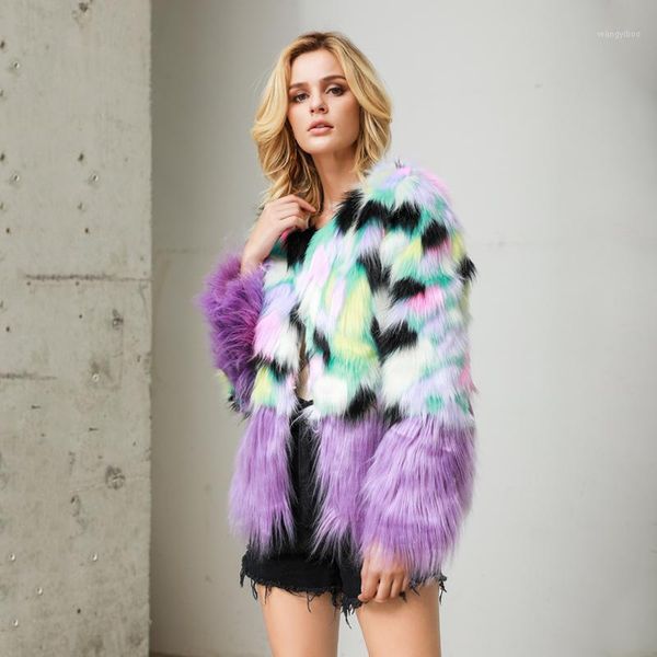 winter warm faux fur coat women shaggy stitching color fake fur coat streetwear autumn casual jacket overcoat o neck outwear1, Black
winter warm faux fur coat women shaggy stitching color fake fur coat streetwear autumn casual jacket overcoat o neck outwear1, Black