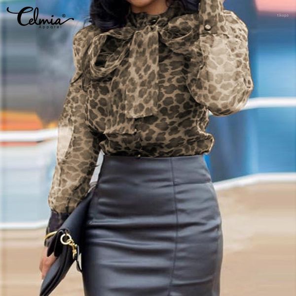 celmia women leopard print blouse long sleeve bow tie chiffon shirts see through mesh casual loose female blusas s-5xl1, White
celmia women leopard print blouse long sleeve bow tie chiffon shirts see through mesh casual loose female blusas s-5xl1, White