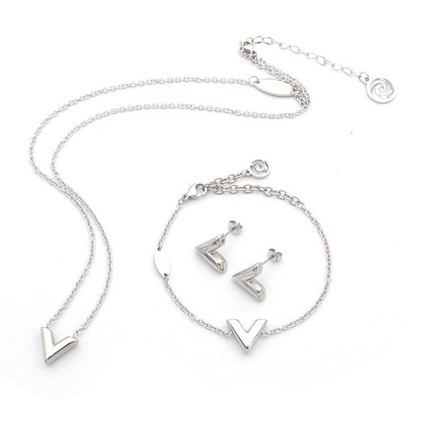 designer women v pendant stainless steel gold silver earrings bracelets and necklace jewelry suits fashion ins star styl
designer women v pendant stainless steel gold silver earrings bracelets and necklace jewelry suits fashion ins star styl
