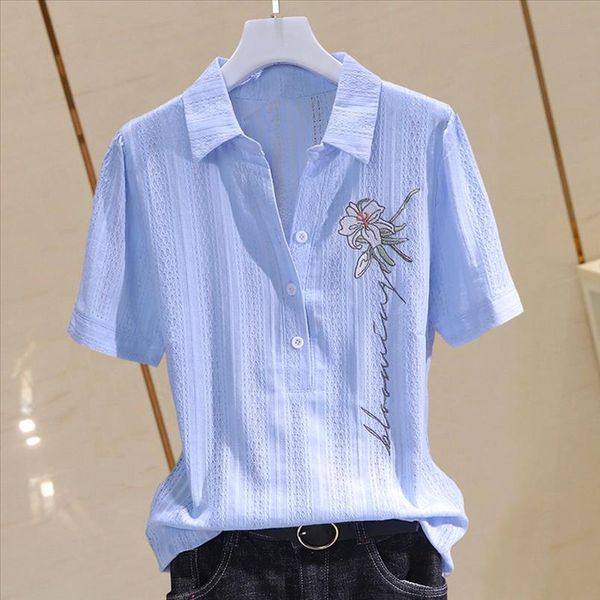 summer blouse women 2020 shirt cotton korean style floral embroidered short sleeve office ladies casual plus size clothes, White
summer blouse women 2020 shirt cotton korean style floral embroidered short sleeve office ladies casual plus size clothes, White