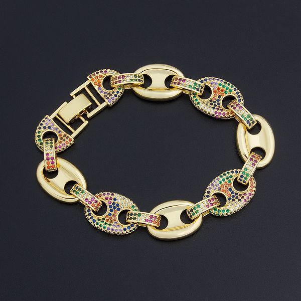 new design chain bracelets & bangles gold color micro pave cz rainbow wristband jewelry for women girls party wedding gift 201209, Black
new design chain bracelets & bangles gold color micro pave cz rainbow wristband jewelry for women girls party wedding gift 201209, Black
