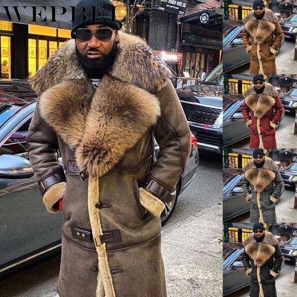 wepbel faux fur coat men jacket long sleeve fur collar winter thicken warm shearling coats casual suede overiszed outwear, Black
wepbel faux fur coat men jacket long sleeve fur collar winter thicken warm shearling coats casual suede overiszed outwear, Black