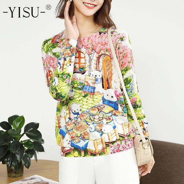 yisu women fashion fun printed sweater women o neck long sleeve jumper cartoon bear pattern printed pullover knitted sweaters 201130, White;black
yisu women fashion fun printed sweater women o neck long sleeve jumper cartoon bear pattern printed pullover knitted sweaters 201130, White;black