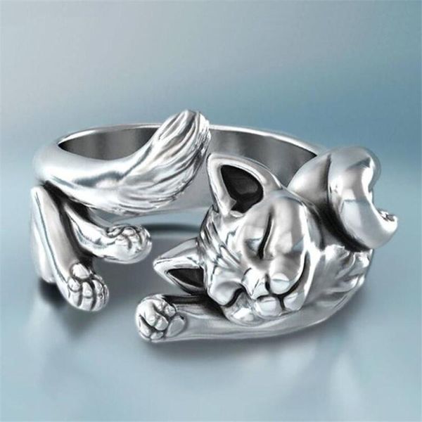 cluster rings thailand cat adjustable open ring retro silver color for women creative female jewelry gifts, Golden;silver
cluster rings thailand cat adjustable open ring retro silver color for women creative female jewelry gifts, Golden;silver