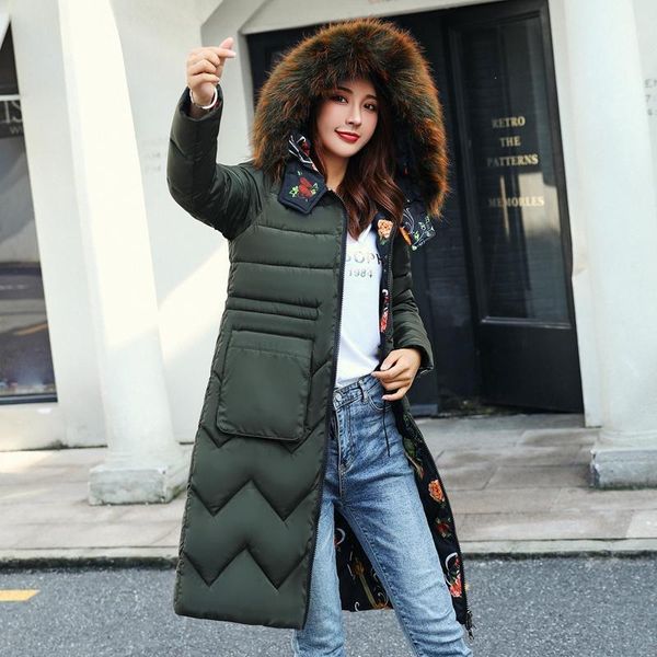 2020 new print liner double sided wear parka winter jacket women medium long hooded parka fur collar coat1, Black
2020 new print liner double sided wear parka winter jacket women medium long hooded parka fur collar coat1, Black