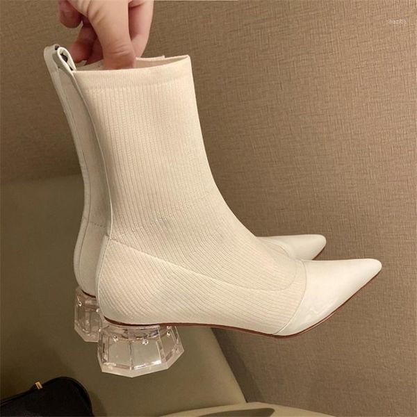 boots pxelena ins strange crystal heel genuine leather+knitting stretch socks women patchwork spring winter shoes date party1, Black
boots pxelena ins strange crystal heel genuine leather+knitting stretch socks women patchwork spring winter shoes date party1, Black
