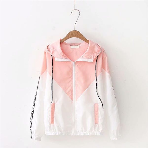 long sleeve hooded two tone windbreaker zipper pockets autumn patchwork jacket thin feminino loose coats 2018 casual outwear1, Black;brown
long sleeve hooded two tone windbreaker zipper pockets autumn patchwork jacket thin feminino loose coats 2018 casual outwear1, Black;brown