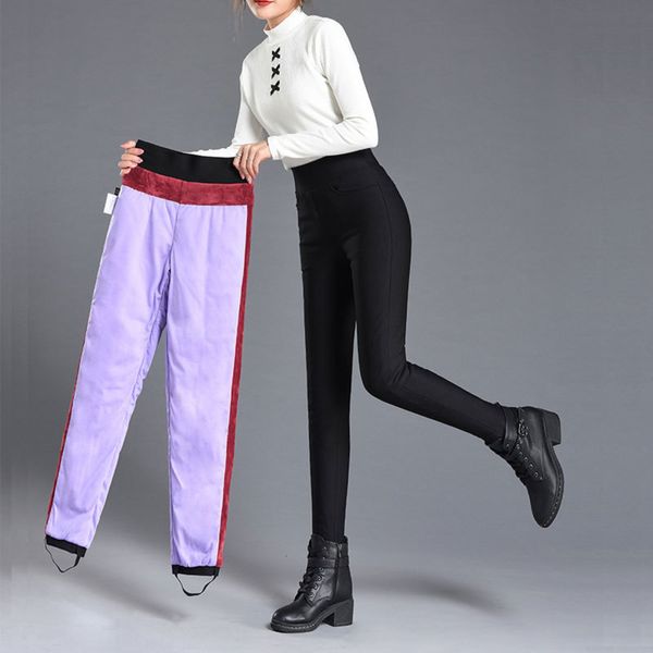 women's down wear new high waist thin and thickened double-sided large size slim fit cotton pants, Black;white
women's down wear new high waist thin and thickened double-sided large size slim fit cotton pants, Black;white