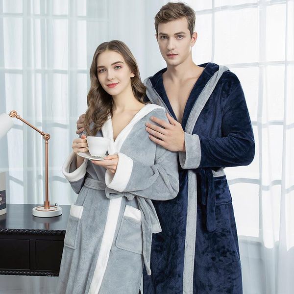hooded thickened flannel couple's nightgown coral velvet bathrobe autumn winter bath towel bathroom towel spa shower
hooded thickened flannel couple's nightgown coral velvet bathrobe autumn winter bath towel bathroom towel spa shower