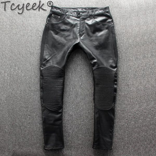 tcyeek genuine leather pants for men 100% cowhide trousers spring autumn pants mens fashion 2020 pantalon cuir 626, Black
tcyeek genuine leather pants for men 100% cowhide trousers spring autumn pants mens fashion 2020 pantalon cuir 626, Black