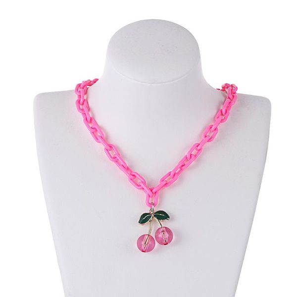 1pc pink cherry necklace transparent acrylic chain pendant necklace for women girl cute fruit choker statement jewelry, Golden;silver
1pc pink cherry necklace transparent acrylic chain pendant necklace for women girl cute fruit choker statement jewelry, Golden;silver