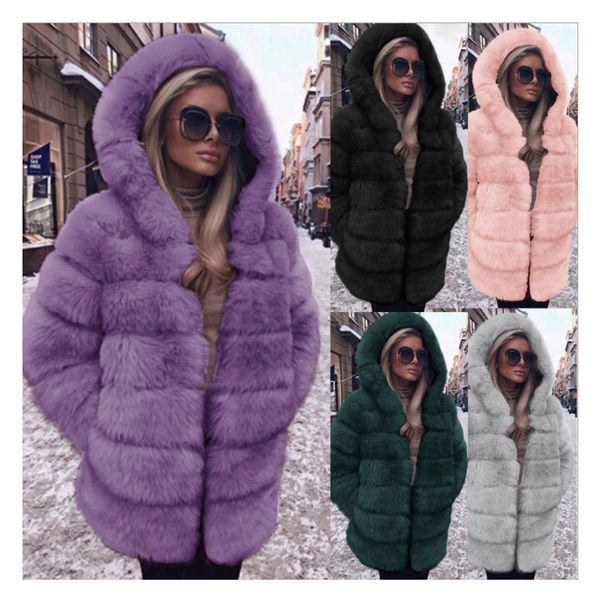 autumn and winter new ladies mid-length hooded faux fur jacket plush warmth slim jacket, Black
autumn and winter new ladies mid-length hooded faux fur jacket plush warmth slim jacket, Black