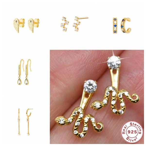 real 100% 925 sterling silver european american fashion zircon angel wng stud earrings crystal zircon chain earring ear jewelry, Golden;silver
real 100% 925 sterling silver european american fashion zircon angel wng stud earrings crystal zircon chain earring ear jewelry, Golden;silver