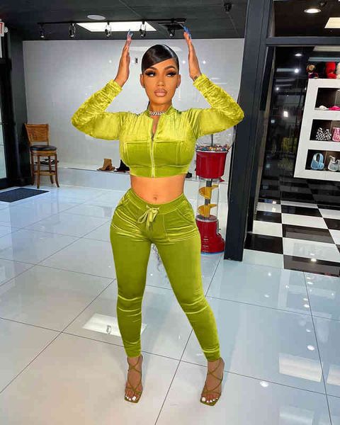 ladies long sleeve stand collar zipper fashion leisure solid color sports two-piece set, Gray
ladies long sleeve stand collar zipper fashion leisure solid color sports two-piece set, Gray