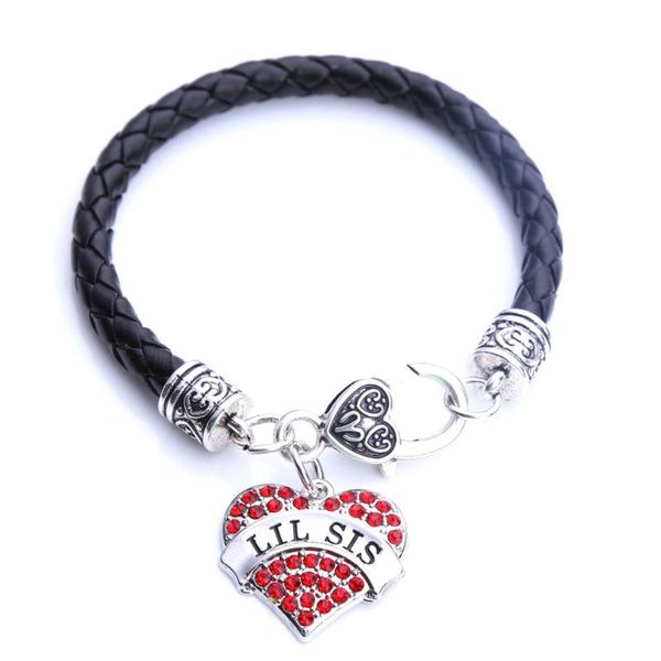 drop shipping selling rhodium plated with sparkling crystals lil sis heart pendant bracelet rope chain, Black
drop shipping selling rhodium plated with sparkling crystals lil sis heart pendant bracelet rope chain, Black