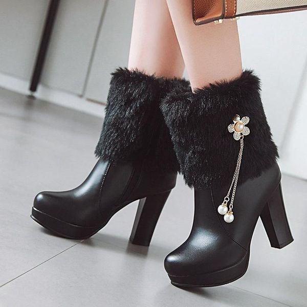 aiweiyi woman ankle boots thick fur snow boots black white block high heels short warm winter botas mujer comfort
aiweiyi woman ankle boots thick fur snow boots black white block high heels short warm winter botas mujer comfort