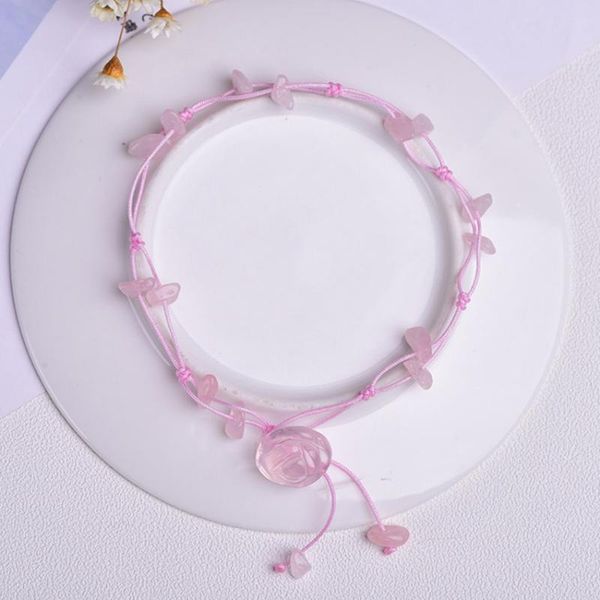 handmade weave flower rose pink quartz elastic bracelet for women irregular shape green aventurine jewelry, Black
handmade weave flower rose pink quartz elastic bracelet for women irregular shape green aventurine jewelry, Black