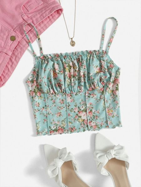 ruched bust ditsy floral cami d0xu#, White
ruched bust ditsy floral cami d0xu#, White