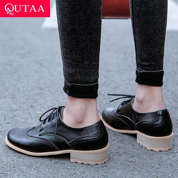 dress shoes qutaa 2021 women pumps elegant platform pu leather square heel fashion black spring/autumn lace up ladies size 34-431
dress shoes qutaa 2021 women pumps elegant platform pu leather square heel fashion black spring/autumn lace up ladies size 34-431