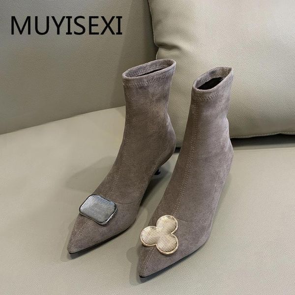 boots elastic ankle pointed toe thin heel 5cm high heels solid office lady kkep warm winter shoes plus size xiao02 muyisexi, Black
boots elastic ankle pointed toe thin heel 5cm high heels solid office lady kkep warm winter shoes plus size xiao02 muyisexi, Black