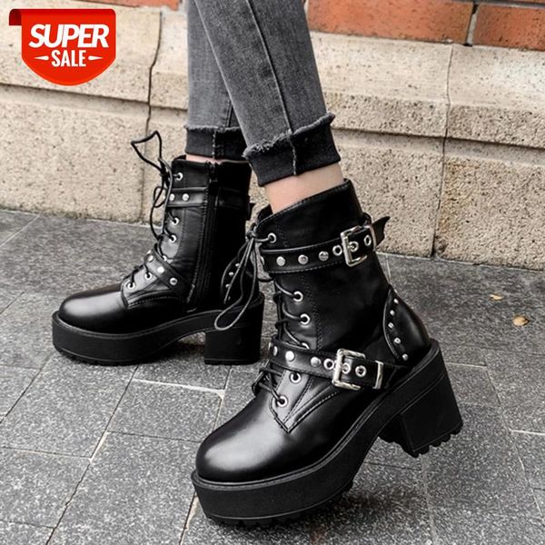 lucyever punk style platform women ankle boots fashion rivet double buckle high heels shoes woman black leather motorcycle boots #jv9g
lucyever punk style platform women ankle boots fashion rivet double buckle high heels shoes woman black leather motorcycle boots #jv9g