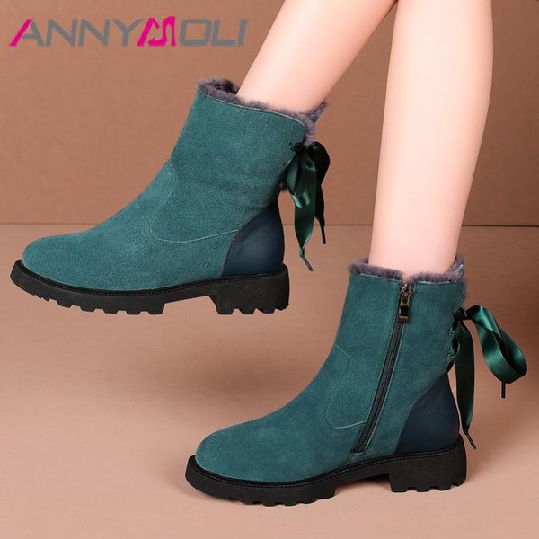 boots annymoli real leather cow suede platform mid heel snow bow warm women short zipper thick heels ankle female 40, Black
boots annymoli real leather cow suede platform mid heel snow bow warm women short zipper thick heels ankle female 40, Black