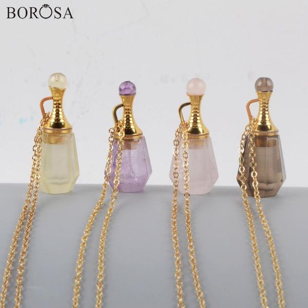 pendant necklaces borosa 3pcs 26inch perfume bottle necklace gild natural gems stone essential oil diffuser rose white quartz jewelry wx1223, Silver
pendant necklaces borosa 3pcs 26inch perfume bottle necklace gild natural gems stone essential oil diffuser rose white quartz jewelry wx1223, Silver