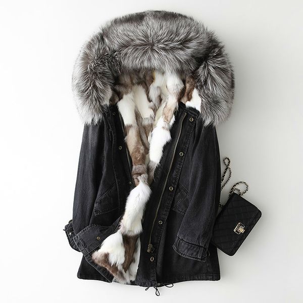2021 new coat real fox women parkas mujer autumn denim fur coats streetwear long parka manteau femme hiver kj1009 cm8c, Black
2021 new coat real fox women parkas mujer autumn denim fur coats streetwear long parka manteau femme hiver kj1009 cm8c, Black