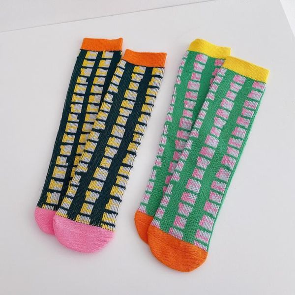 2020 new autumn fashion girls socks 2 pairs/lot baby children kids cotton color plaid socks, Pink;yellow
2020 new autumn fashion girls socks 2 pairs/lot baby children kids cotton color plaid socks, Pink;yellow