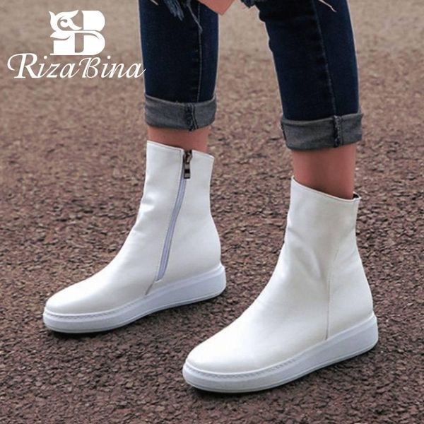 rizabina woman pu leather boots round toe zipper flats shoes woman ankle boots thick bottom footwear botas size 34-40, Black
rizabina woman pu leather boots round toe zipper flats shoes woman ankle boots thick bottom footwear botas size 34-40, Black