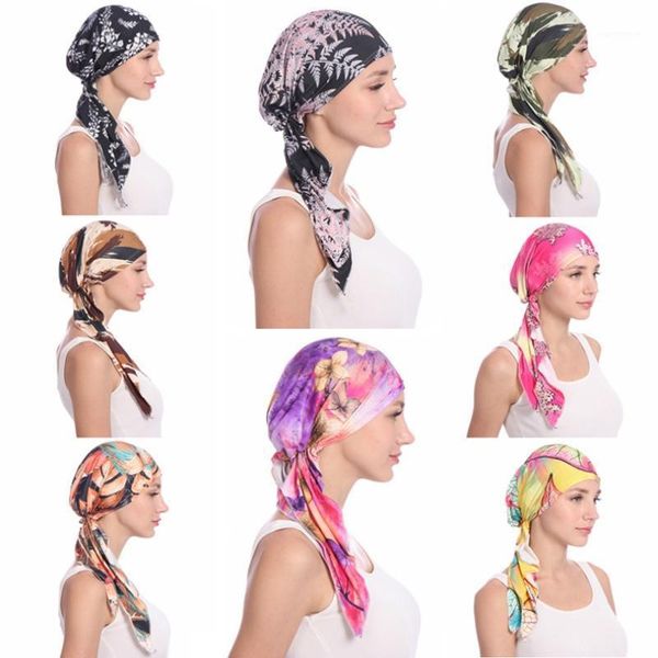 New Printed Women India Hat Muslim Ruffle Cancer Chemo Beanie Scarf Turban Two Tail Wrap Cap daily wear H1, Blue;gray
New Printed Women India Hat Muslim Ruffle Cancer Chemo Beanie Scarf Turban Two Tail Wrap Cap daily wear H1, Blue;gray