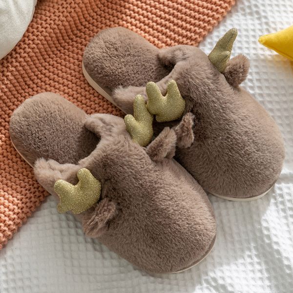 2021 the new new indoor female girly home woman antler decoration cotton shoes beautiful winter room hairy couple slippers 44d6, Black
2021 the new new indoor female girly home woman antler decoration cotton shoes beautiful winter room hairy couple slippers 44d6, Black