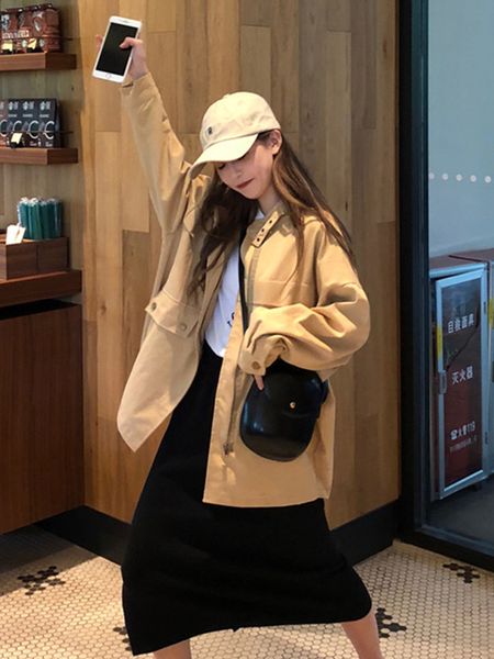 women's trench coat 2020 casual spring mori girl fashion basic jackets sleeve long thin jacket loose outerwear 0wtb, Tan;black
women's trench coat 2020 casual spring mori girl fashion basic jackets sleeve long thin jacket loose outerwear 0wtb, Tan;black