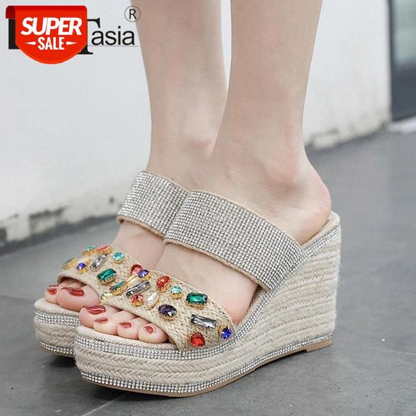 doratasia female fashion summer slippers handmade slippers women platform wedges rhinestone slip on open toe shoes woman #bu08, Black
doratasia female fashion summer slippers handmade slippers women platform wedges rhinestone slip on open toe shoes woman #bu08, Black