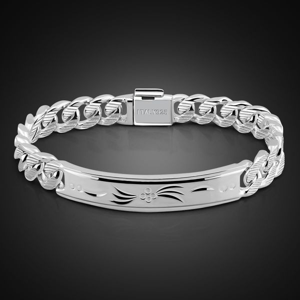fashion 925 sterling silver bracelet for men male cool rock punk style bracelet 100% solid silver 10 mm 20 cm bracelet jewelry q1201, Black
fashion 925 sterling silver bracelet for men male cool rock punk style bracelet 100% solid silver 10 mm 20 cm bracelet jewelry q1201, Black