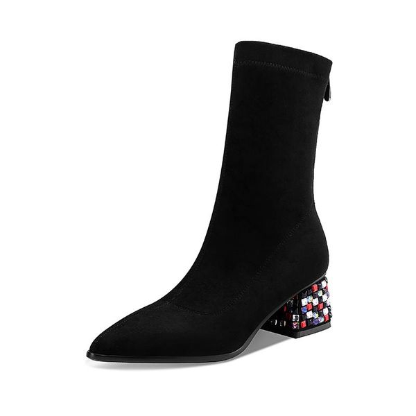 boots 2021 women ankle sock all match platform pointed toe square 5.5cm high heel slip on big size 34-43, Black
boots 2021 women ankle sock all match platform pointed toe square 5.5cm high heel slip on big size 34-43, Black