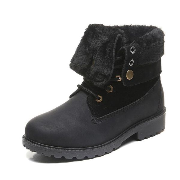 cuzullaa women winter plush lining turned-over work boots shoes lady fashion ankle boots female lace-up bootie plus size 36-42, Black
cuzullaa women winter plush lining turned-over work boots shoes lady fashion ankle boots female lace-up bootie plus size 36-42, Black