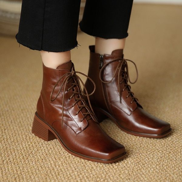 2021 new fall mark female ankle zippers boots black heels ladies more size 34-43 shoes emb7