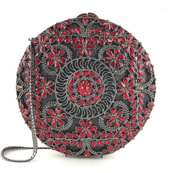 elegant circle shape red rhinestone diamond evening bag black prom handbags 100% handmade party mini purse chain clutches1
elegant circle shape red rhinestone diamond evening bag black prom handbags 100% handmade party mini purse chain clutches1