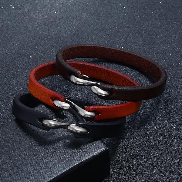 new retro simple solid color leather bracelet fashion men jewelry wild punk rock black brown yellow wristband accessories gifts, Golden;silver
new retro simple solid color leather bracelet fashion men jewelry wild punk rock black brown yellow wristband accessories gifts, Golden;silver