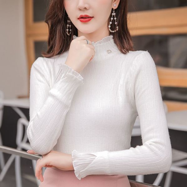 women's clothes new nightgown 2020 fall korean woman's flounces thin knitting shirt long sleeve plied 186j, White;black
women's clothes new nightgown 2020 fall korean woman's flounces thin knitting shirt long sleeve plied 186j, White;black
