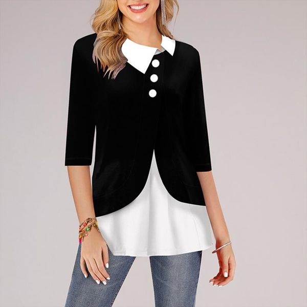 patchwork plus size women blouse turn down collar three quarter cotton womens and blouses irregular 2021 spring tunic, White
patchwork plus size women blouse turn down collar three quarter cotton womens and blouses irregular 2021 spring tunic, White