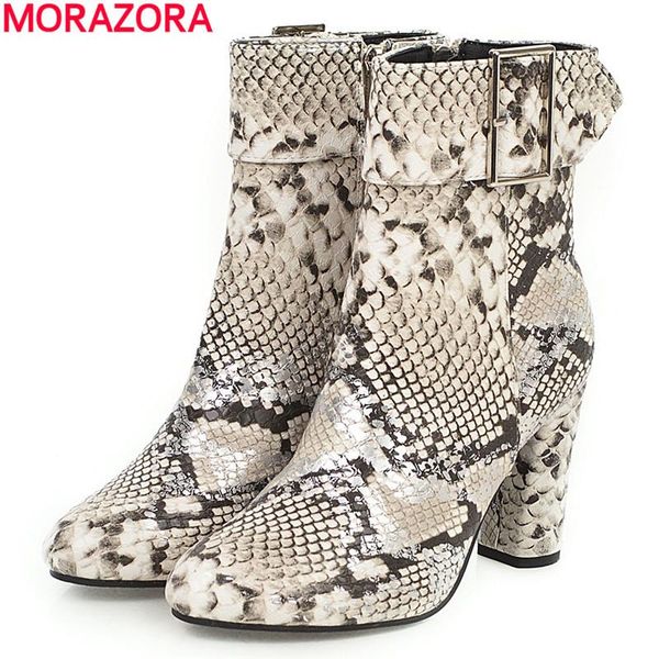 boots morazora plus size 34-43 ankle for women shoes buckle snake printed zipper thick high heels autumn winter, Black
boots morazora plus size 34-43 ankle for women shoes buckle snake printed zipper thick high heels autumn winter, Black