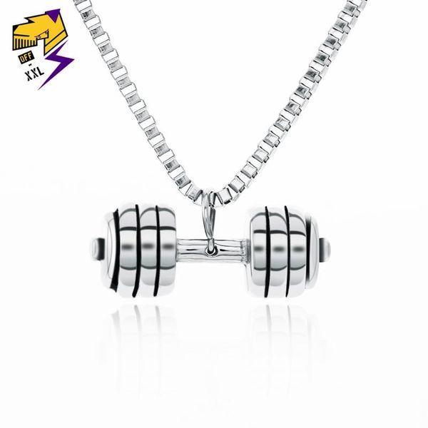 pendant necklaces street fitness sporty dumbbell 316l stainless steel antique silver chains for men gym hiphop jewelry
pendant necklaces street fitness sporty dumbbell 316l stainless steel antique silver chains for men gym hiphop jewelry