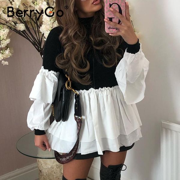 berrygo casual autumn women patchwork blouse high neck long sleeve office lady knitted shirt white double ruffle big swing top
berrygo casual autumn women patchwork blouse high neck long sleeve office lady knitted shirt white double ruffle big swing top