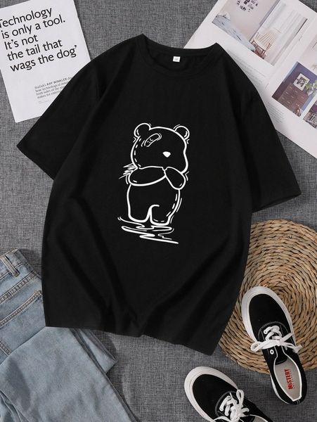 men cartoon graphic tee v1cl#, White;black
men cartoon graphic tee v1cl#, White;black