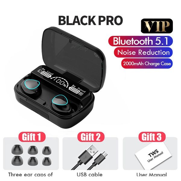 3500mah tws беспроводные наушники bluetooth v5.1 наушники-наушники спортивные наушники hifi стерео водонепроницаемый сенсорный контроль свет