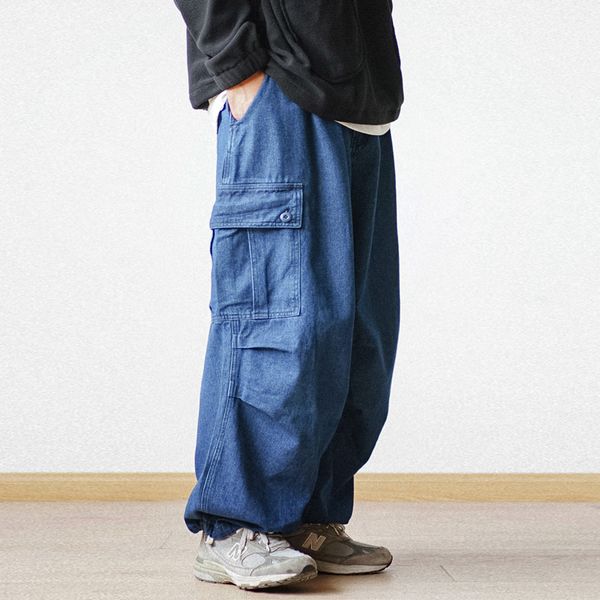 multi-pocket cargo jeans mens streetwear baggy wide leg denim pants casual work trousers dad jeans men q0105, Black;white
multi-pocket cargo jeans mens streetwear baggy wide leg denim pants casual work trousers dad jeans men q0105, Black;white